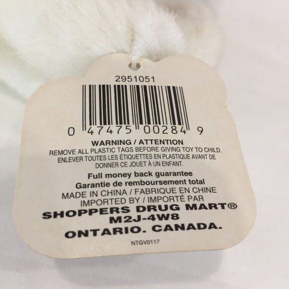 NWT New Dandee Stuffed Animal Plush White Bear In Hat With Matching Fabric Heart - Picture 5 of 5